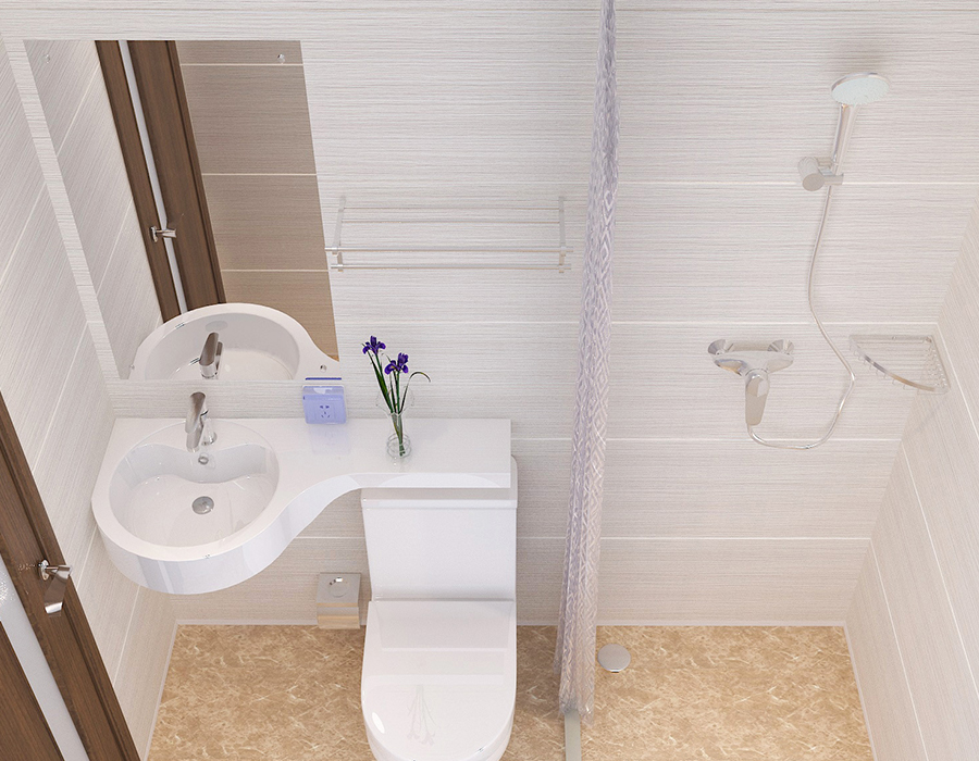 Salle de bains modulaire d'hôtel avec construction complète de panneaux de fibres de résine PEC