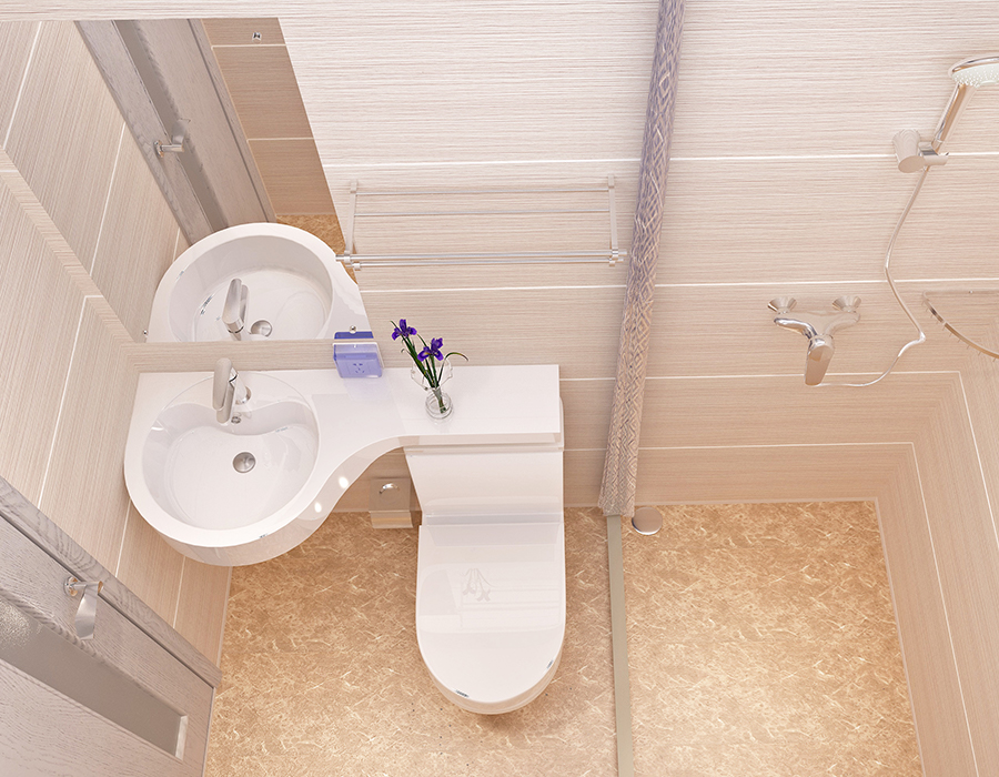 Salle de bains modulaire d'hôtel avec construction complète de panneaux de fibres de résine PEC