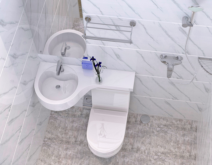 Salle de bain modulaire intégrée pour maisons de retraite