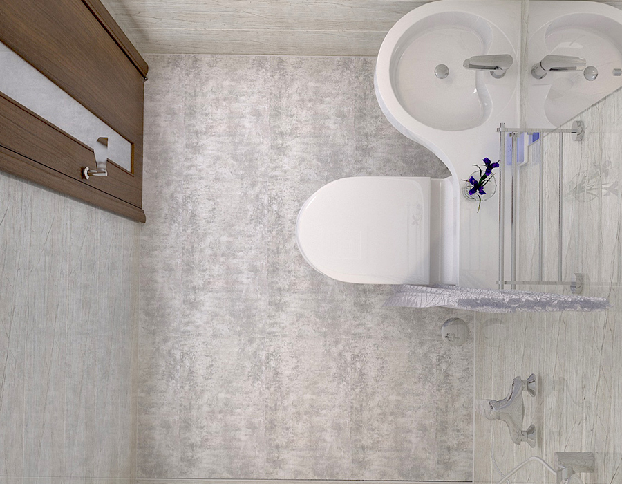Salle de bain modulaire intégrée pour maisons de retraite