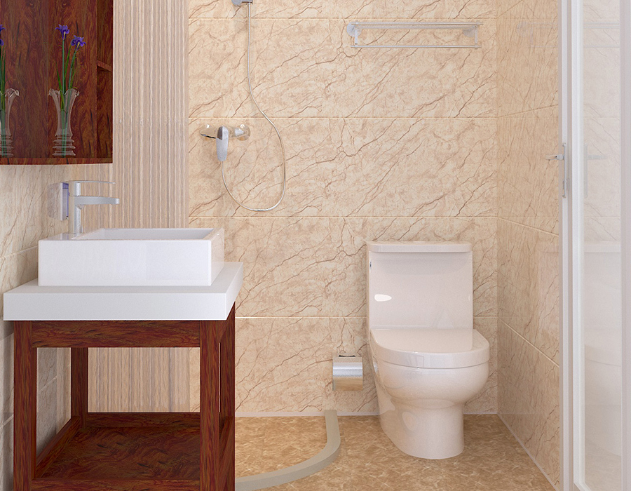 Salle de bains modulaire à installation rapide dotée de panneaux intérieurs en fibre de résine PEC