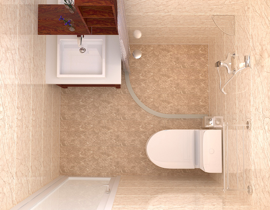 Salle de bains modulaire à installation rapide dotée de panneaux intérieurs en fibre de résine PEC
