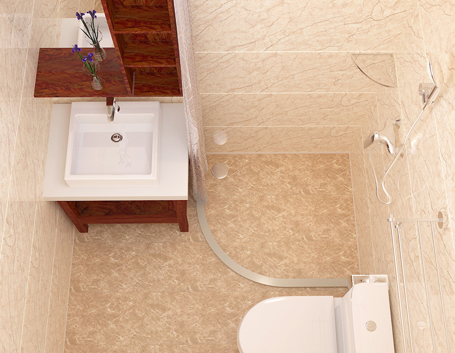 Salle de bains modulaire à installation rapide dotée de panneaux intérieurs en fibre de résine PEC