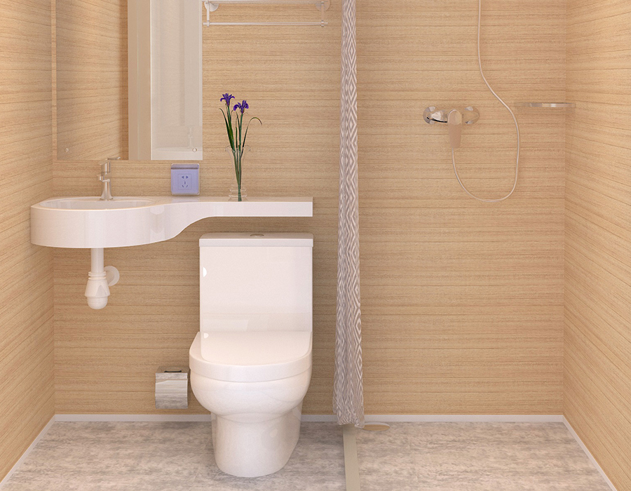 Salle de bain modulaire en fibre de résine PEC à panneaux complets
