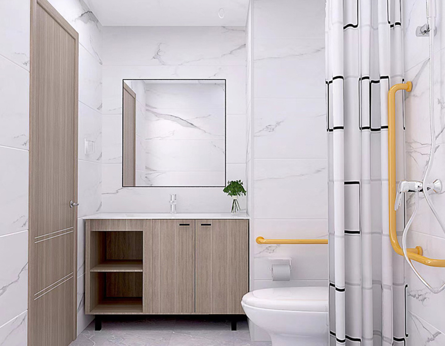 Salle de bain modulaire en fibre de résine PEC à panneaux complets