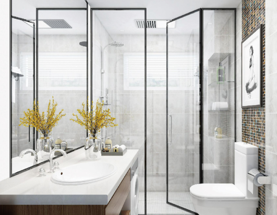 Salle de douche intégrée tout-en-un